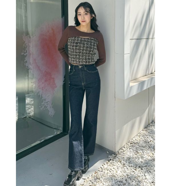 MURUA「ボレロライクストリングツイードニット」|ニット・セーター|