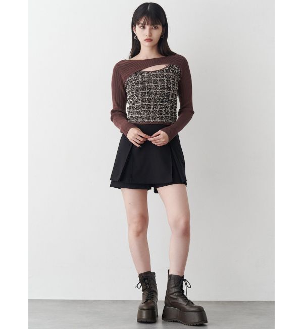 MURUA「ボレロライクストリングツイードニット」|ニット・セーター|