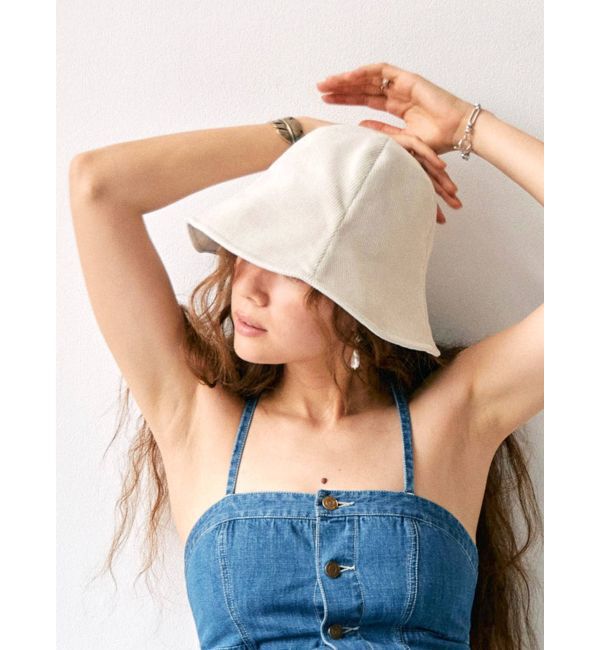 Ungrid「カラーコーデュロイバケットハット」|ハット|アイボリー