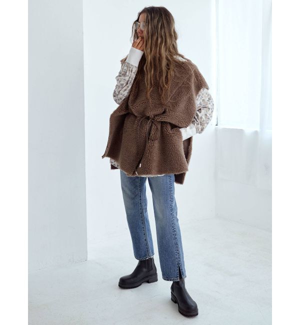 Ungrid「ボアノースリポンチョ」|ポンチョ・ケープ|