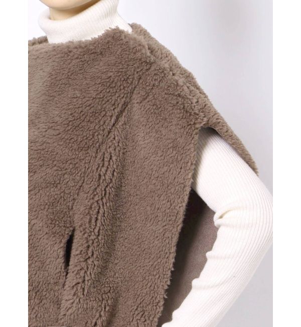 Ungrid「ボアノースリポンチョ」|ポンチョ・ケープ|