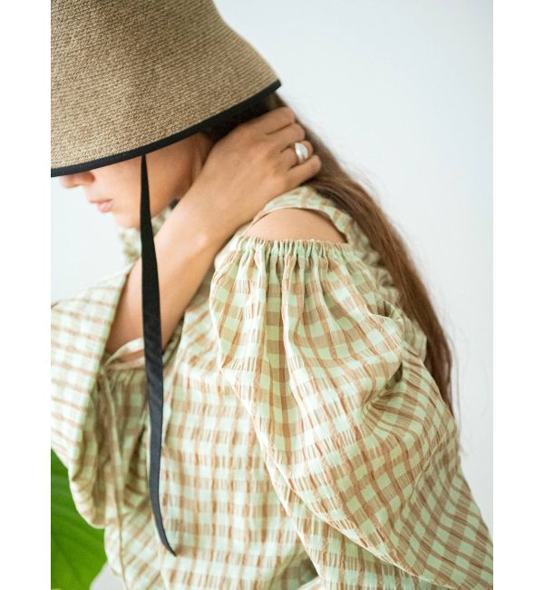 Ungrid「ギンガムチェックバックオープンブラウス」|シャツ・ブラウス|