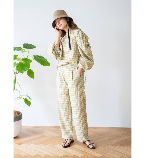 Ungrid「ギンガムチェックバックオープンブラウス」|シャツ・ブラウス|