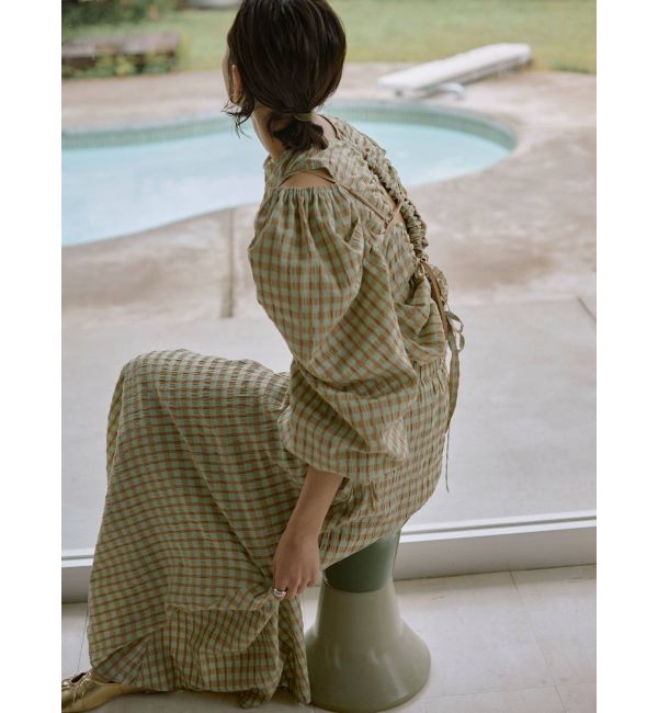 Ungrid「ギンガムチェックバックオープンブラウス」|シャツ・ブラウス|