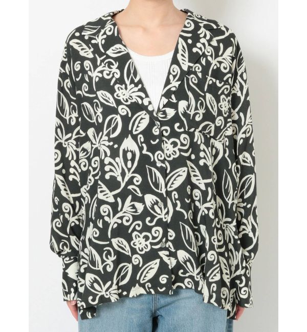 Ungrid「リーフ柄開襟シャツ」|シャツ・ブラウス|