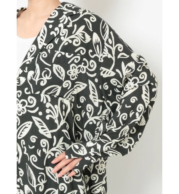 Ungrid「リーフ柄開襟シャツ」|シャツ・ブラウス|