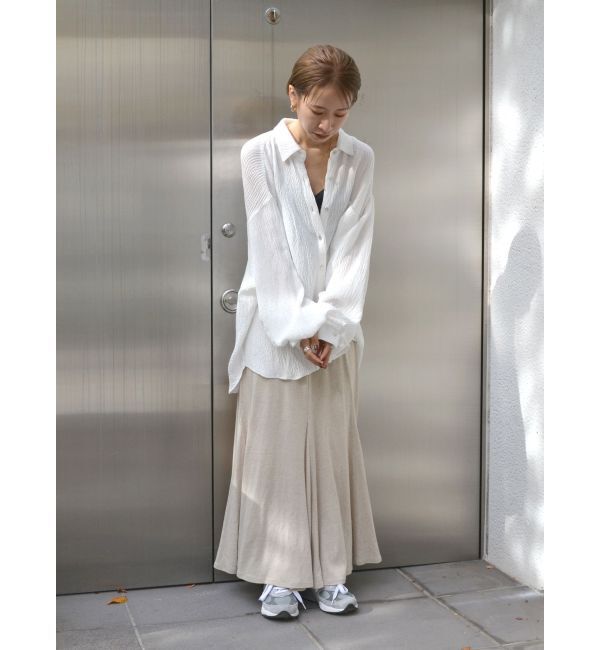Ungrid「リネン混カットフレアマキシスカート」|スカート|