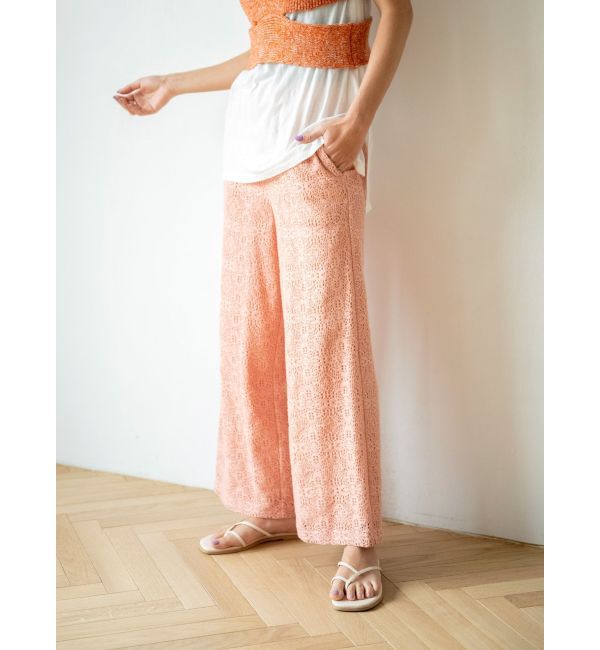 Ungrid「レースラフパンツ」|その他|ライトオレンジ