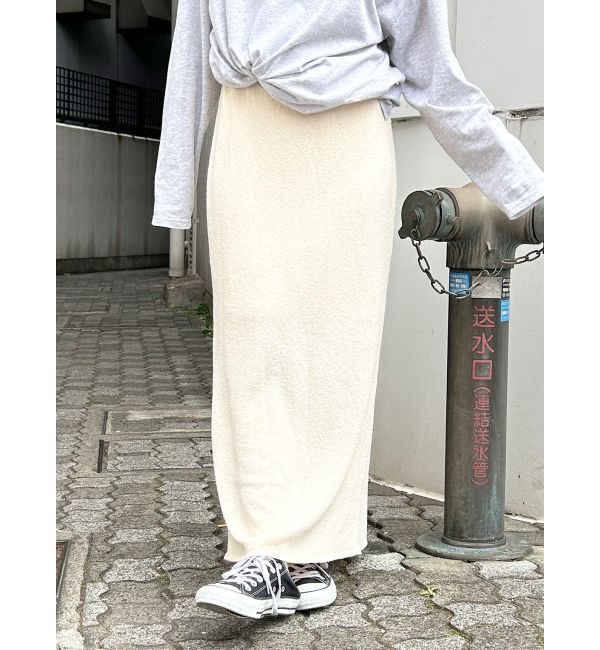 Ungrid「ミックスヤーンニットタイトスカート?」|スカート|オフホワイト