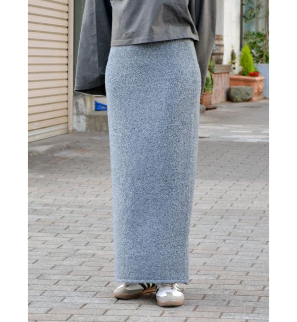 Ungrid「ミックスヤーンニットタイトスカート?」|スカート|チャコールグレー