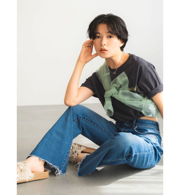 Ungrid「ハイウエストストレッチフレアデニム」|デニム|