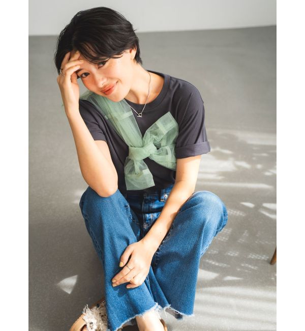 Ungrid「ハイウエストストレッチフレアデニム」|デニム|