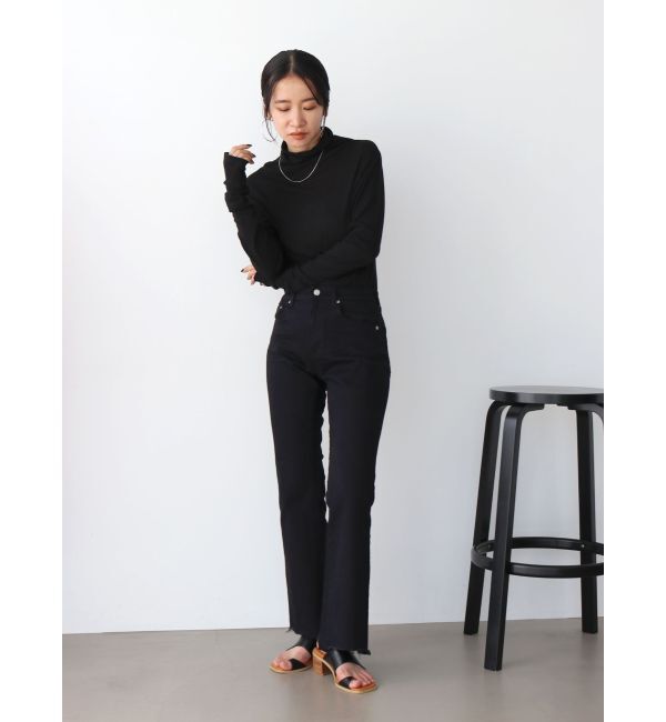 Ungrid「ハイウエストストレッチフレアデニム」|デニム|