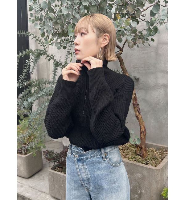 Ungrid「ハーフジップルーズニット」|ニット・セーター|