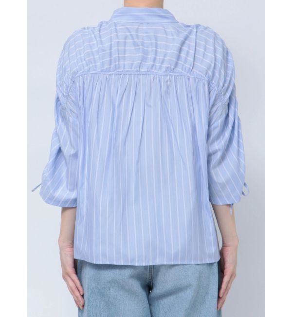 Ungrid「ギャザーデザインハーフスリーブシャツ」|シャツ・ブラウス|