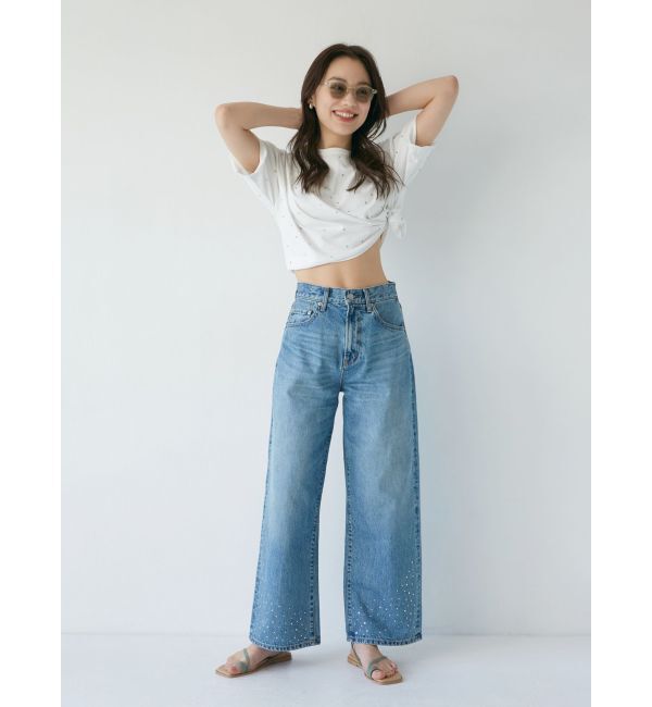 Ungrid「ビジューデザインルーズデニム」|デニム|