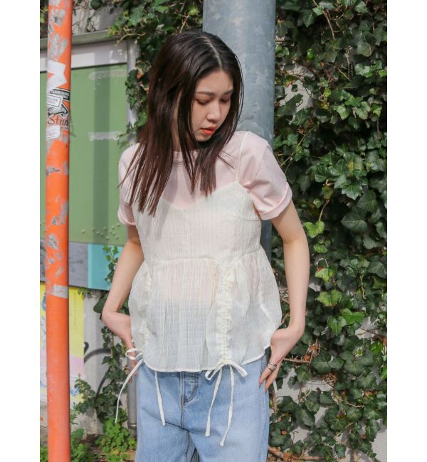 Ungrid「ギャザーデザインキャミ」|キャミソール|