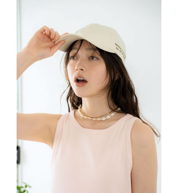 Ungrid「エンブロイダリーカラーロゴキャップ」|キャップ・キャスケット|アイボリー