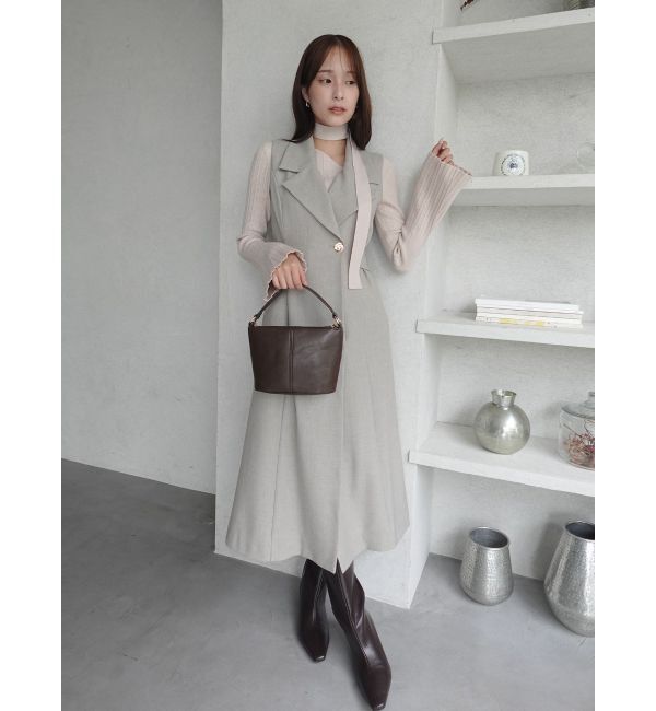 LAGUNAMOON「メタルボタンテーラードジャンパースカート」|ジャンパースカート|