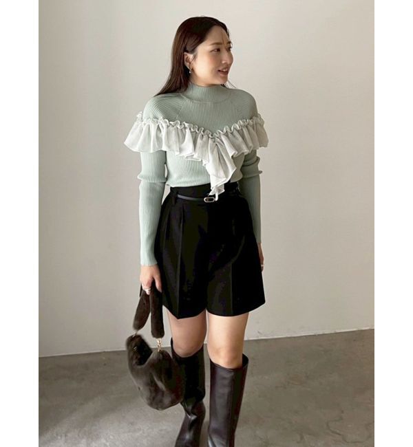 LAGUNAMOON「バイカラーベルトセットショートパンツ」|その他|