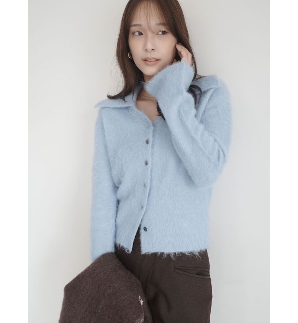 LAGUNAMOON「ヘアリーカラーカーデニットプルオーバー」|カーディガン|