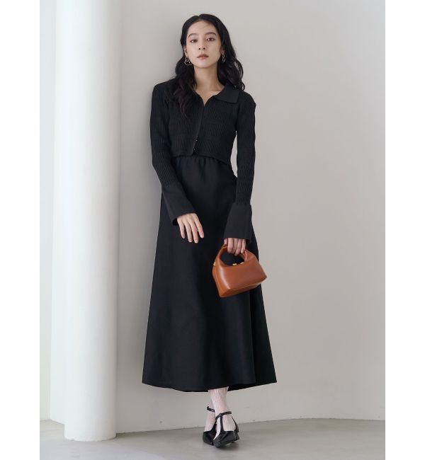 LAGUNAMOON「カラーカーデフォルムニットワンピース」|ワンピース|