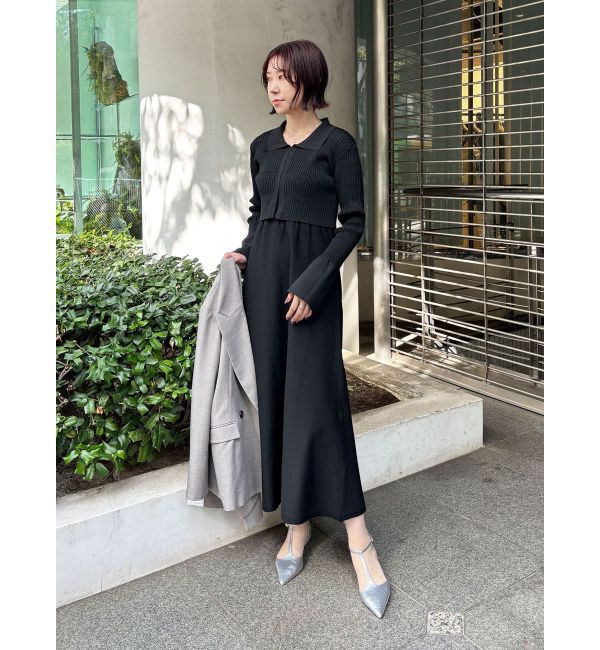 LAGUNAMOON「カラーカーデフォルムニットワンピース」|ワンピース|