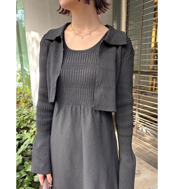 LAGUNAMOON「カラーカーデフォルムニットワンピース」|ワンピース|