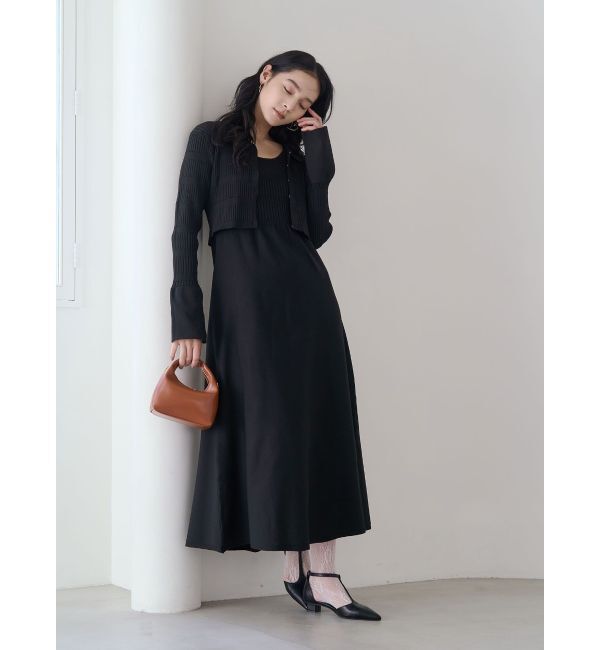 LAGUNAMOON「カラーカーデフォルムニットワンピース」|ワンピース|