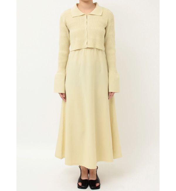 LAGUNAMOON「カラーカーデフォルムニットワンピース」|ワンピース|