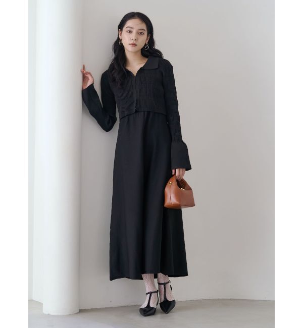 LAGUNAMOON「カラーカーデフォルムニットワンピース」|ワンピース|