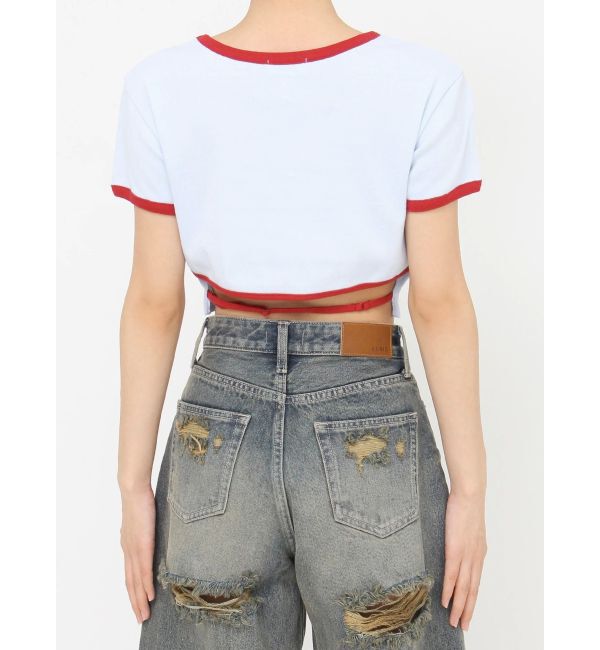 EVRIS「FLOWERストラップクロップドＴシャツ」|Tシャツ・カットソー|