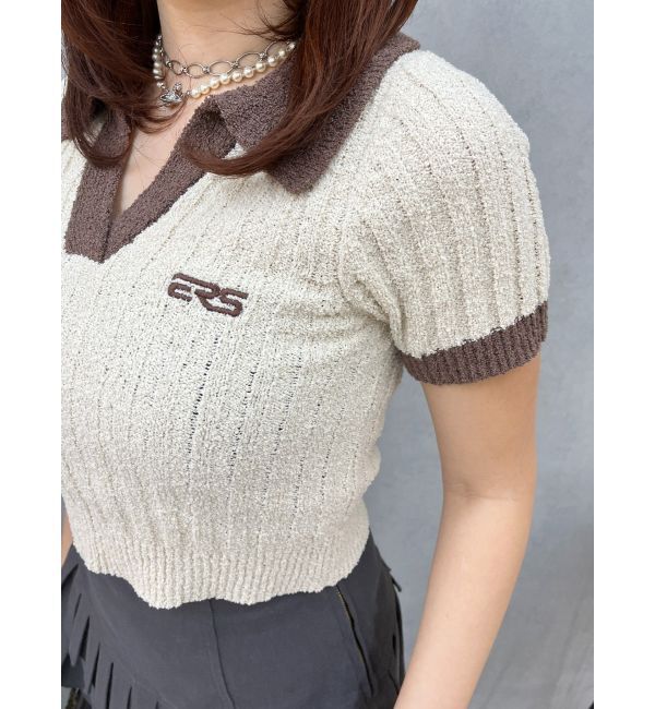 EVRIS「ワンポイントポロニットトップス」|ニット・セーター|