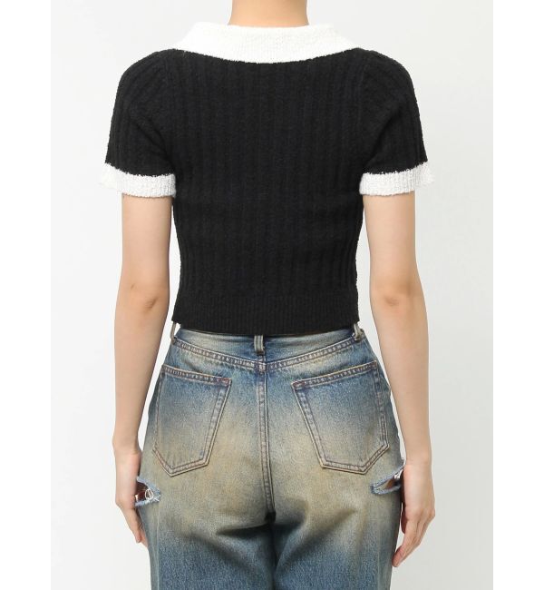 EVRIS「ワンポイントポロニットトップス」|ニット・セーター|