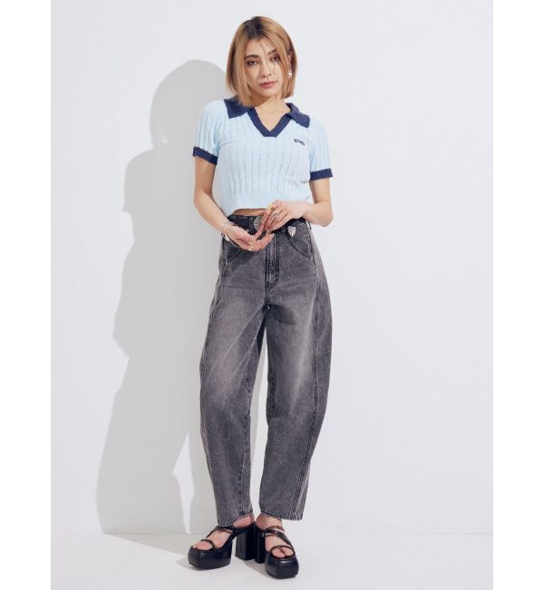 EVRIS「ワンポイントポロニットトップス」|ニット・セーター|