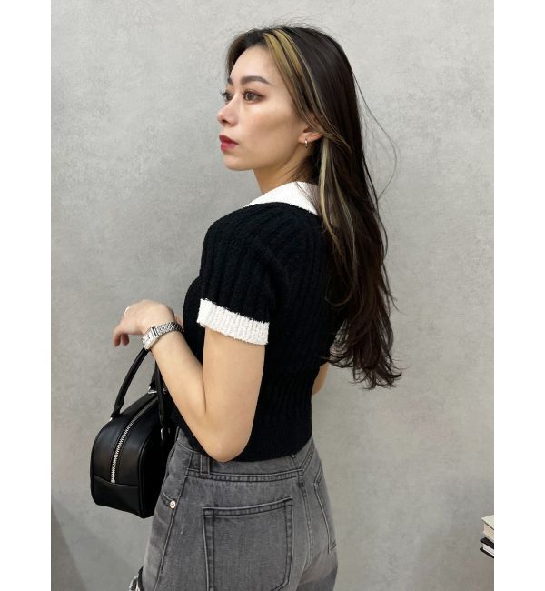 EVRIS「ワンポイントポロニットトップス」|ニット・セーター|