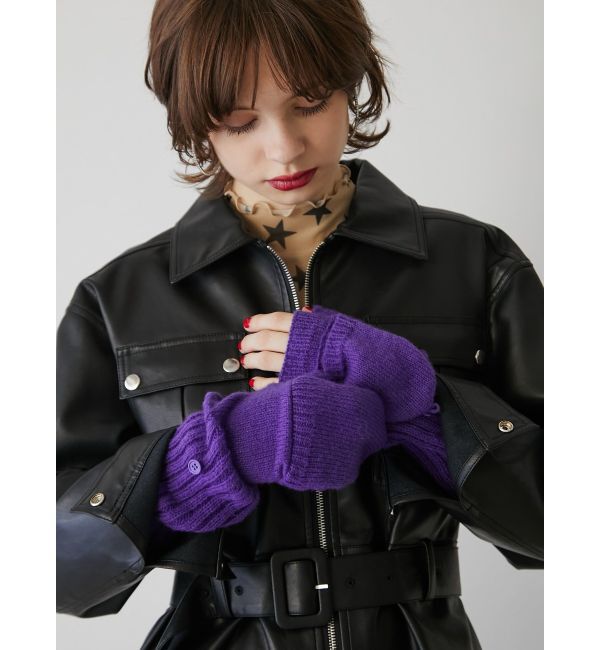 jouetie「ニットロンググローブ」|手袋|パープル