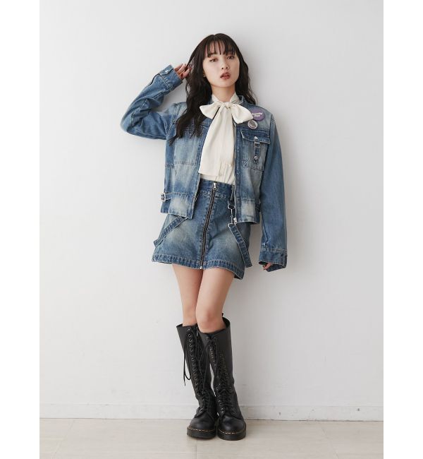 jouetie「シングルジップジャケット【セットアップ対応】」|デニムジャケット|