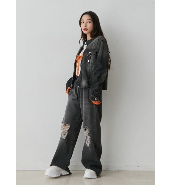 jouetie「シングルジップジャケット【セットアップ対応】」|デニムジャケット|