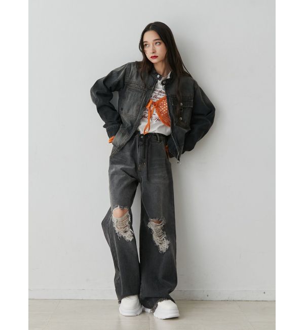 jouetie「シングルジップジャケット【セットアップ対応】」|デニムジャケット|