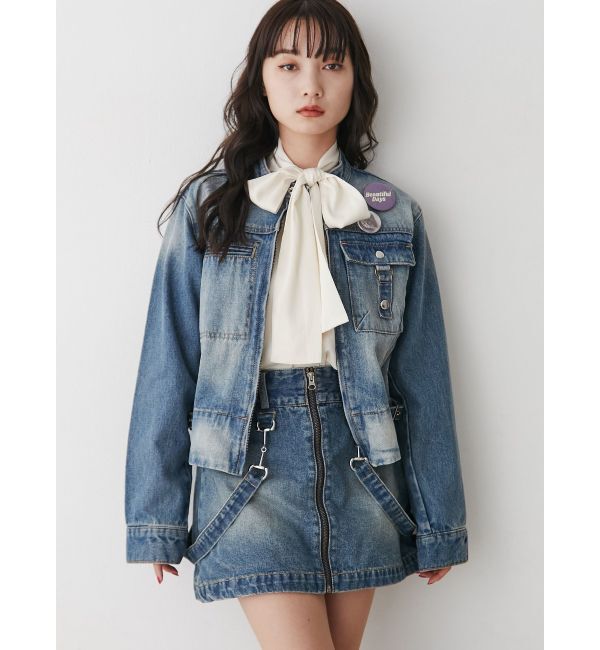 jouetie「シングルジップジャケット【セットアップ対応】」|デニムジャケット|