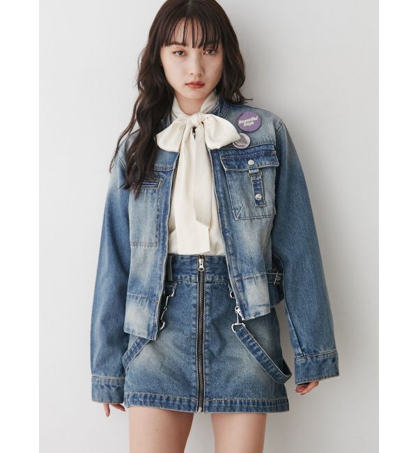 jouetie「シングルジップジャケット【セットアップ対応】」|デニムジャケット|