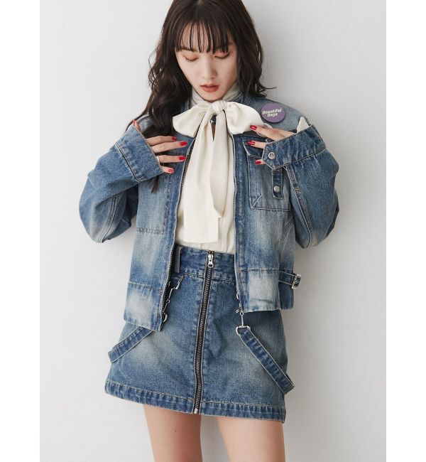 jouetie「シングルジップジャケット【セットアップ対応】」|デニムジャケット|