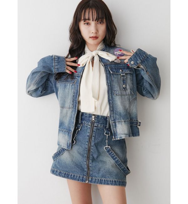 jouetie「シングルジップジャケット【セットアップ対応】」|デニムジャケット|