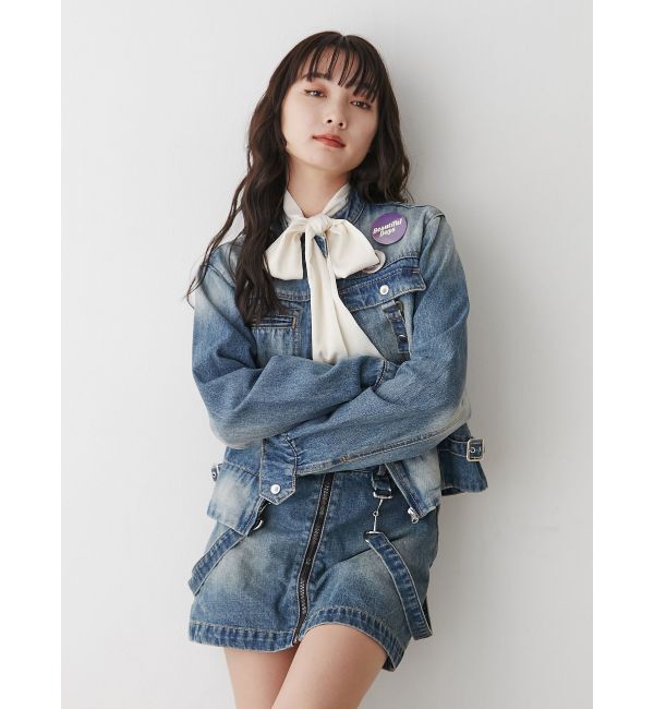 jouetie「シングルジップジャケット【セットアップ対応】」|デニムジャケット|