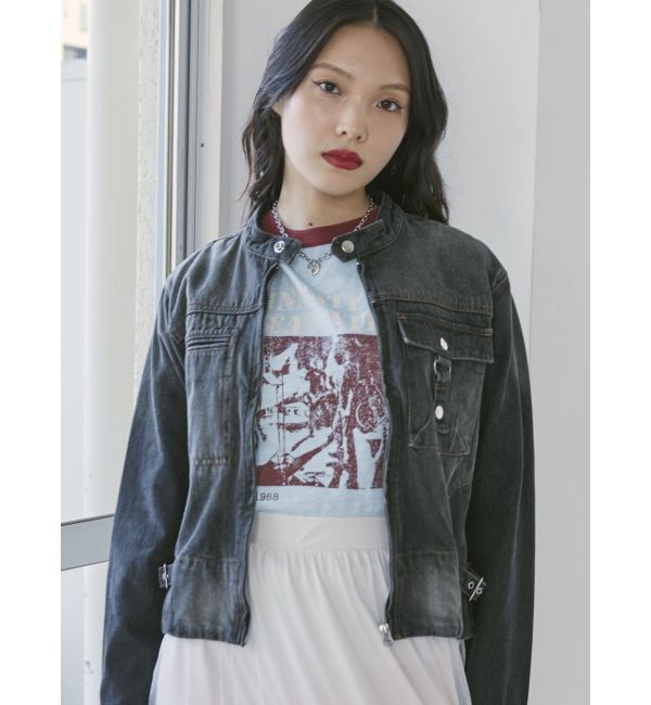 jouetie「シングルジップジャケット【セットアップ対応】」|デニムジャケット|