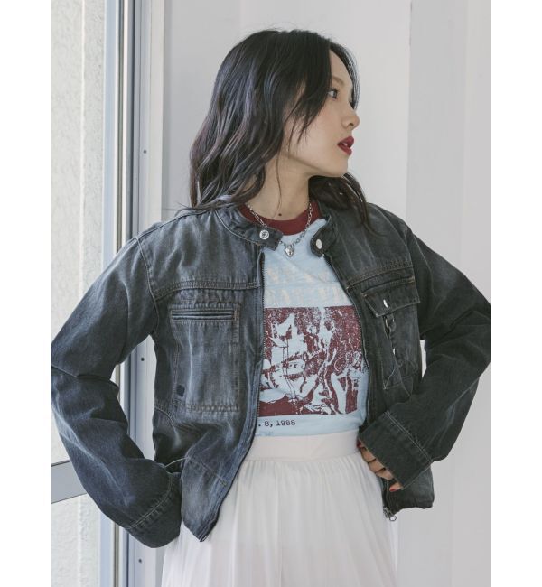 jouetie「シングルジップジャケット【セットアップ対応】」|デニムジャケット|