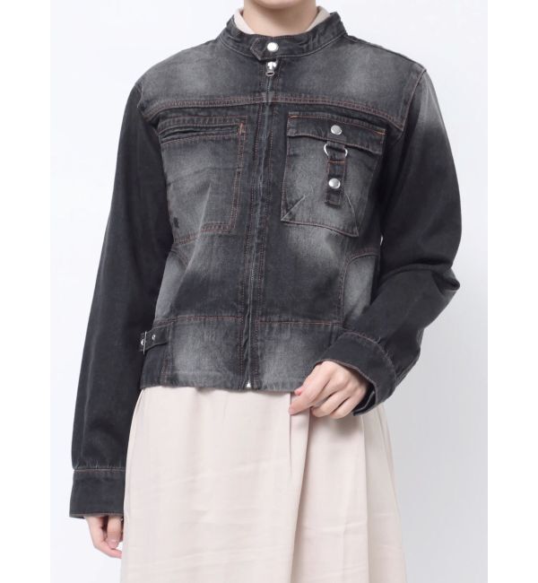 jouetie「シングルジップジャケット【セットアップ対応】」|デニムジャケット|