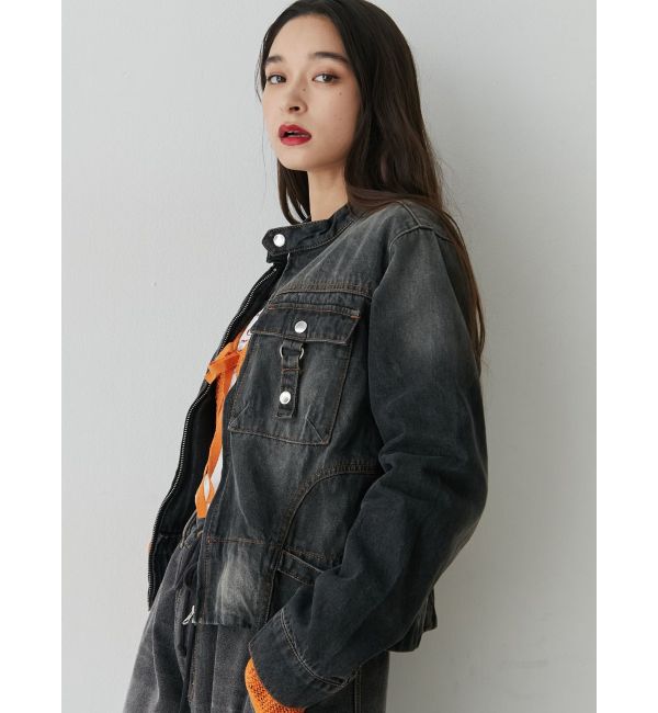 jouetie「シングルジップジャケット【セットアップ対応】」|デニムジャケット|
