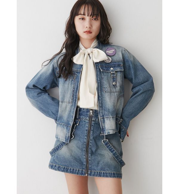 jouetie「シングルジップジャケット【セットアップ対応】」|デニムジャケット|ブルー